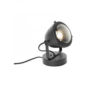 Qazqa Emado - Lampe de table Industriel - 1 lumière - ø 12 cm - Noir - Rustique - Éclairage intérieur - Salon i Chambre - Noir