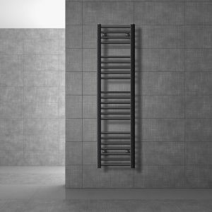 LuxeBath Radiateur de salle de bain Sahara 300x1400 mm, anthracite, droit avec raccord latéral, radiateur design chauffe-serviettes