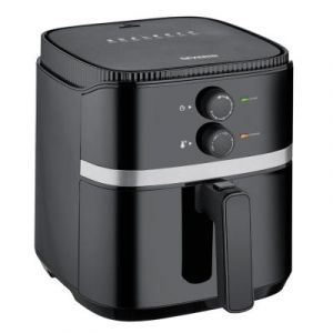 Severin Friteuse à air chaud 1 500 W, Friteuse sans huile avec technologie à air chaud, Temps de cuisson et Température réglable, Friteuse sans matière grasse pour légume ou viande, Noir, FR 2452