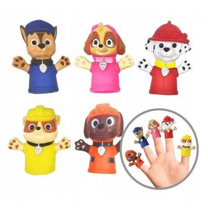 5 marionnettes a doigts Pat Patrouille Ruben Marcus Stella Zuma Chase Plastique Figurines Theatre Set enfant carte