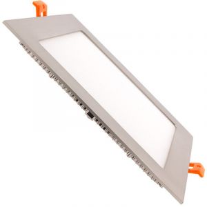 Image de Ledkia France Spot Encastrable Dalle LED Carrée Extra-Plate LED 15W Argentée Downlight Panel Blanc Froid 6000K-6500K