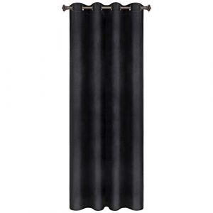 Woltu - 1PC Rideau Occultant avec œillets Rideaux en Velours de 300 g/m² Tombé Lourd de Fenêtre Thermique. 140x245 cm Noir