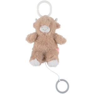 Noukie's Mini Musical Fluffy Beige &ndash; Peluche Musicale B&eacute;b&eacute; avec M&eacute;lodie Brahms Lullaby &ndash; Jouet Nomade Compact pour Voyage, Poussette et Sac &agrave; Langer &ndash; Cadeau Naissance