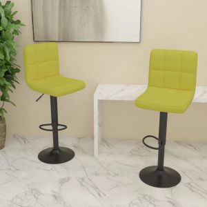 VidaXL Tabourets de bar Tissu 2 pcs Vert Vert