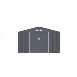 Abri de jardin en métal 12 99 m² 340 382 210 cm Kit d ancrage inclus Gris