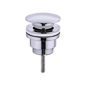 Bonde de Lavabo universelle sans trop plein chrom&eacute;, vasque, evier, Bonde Pop Up (push-up) Automatique