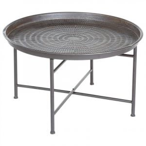 Table b e ronde en métal martelé diam 65 cm MADINA