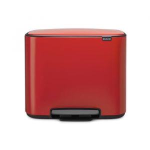 Image de Brabantia Poubelle à pédale Bo - 3 x 11 L - Rouge