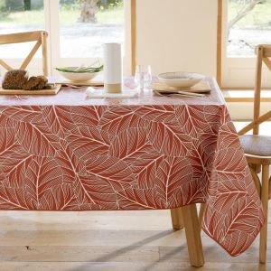 Nappe carrée toile cirée imprimé rouge ELOA