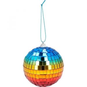 6 Boules à facettes arc en ciel 8cm - Couleur Multicolore - Taille Taille Unique