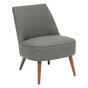 Atmosphera Créateur D'intérieur - Fauteuil Gary avec pieds en bois - Dimensions : Longueur 57 cm x Largeur 70 cm x Hauteur 74 cm. - Vert