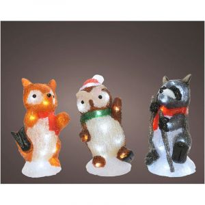 Lumineo EDM - Figures D'animaux En Acrylique à Led Pour L'extérieur 13x10x24cm Modèles Assortis De 20 Leds