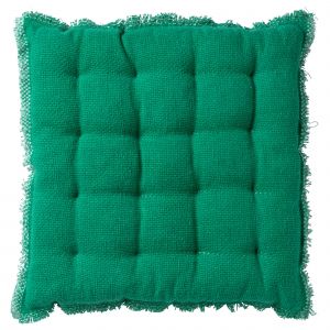 Dutch Decor BURTO - Galette de chaise en coton Emerald 40x40 cm