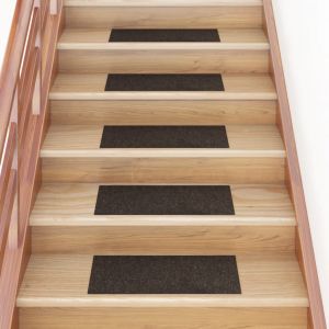 VidaXL Tapis d'escalier autocollants Rectangulaire 15 pcs 60x25 cm Dark brown