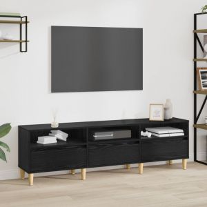 VidaXL Meuble TV Ch&ecirc;ne noir 150 x 30 x 45 cm Bois d'ing&eacute;nierie