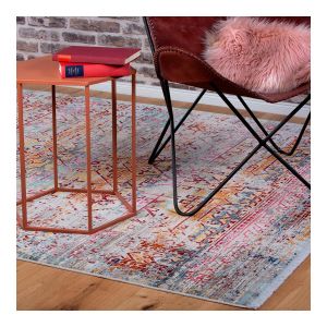 Deladeco Tapis rayé vintage en polypropylène multicolore 120x170