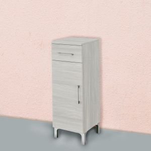 Kiamami Valentina 30Cm Armoire Salle De Bain, Porte Et Tiroir Bois Gris Rimini