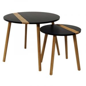 Tables d'ap gigognes bicolore relief noir Lot de 2