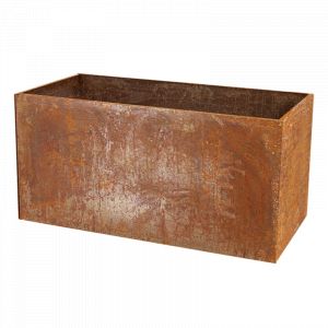 Jardinière En Acier Corten Rouille 78 X 38 X 38 Cm