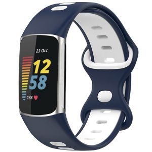 IMoshion Bracelet sportif en silicone Fitbit Charge 5 / Charge 6 - Bleu / Blanc