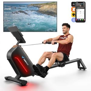 Rameur D'appartement - Merach, 16 Niveaux De Résistance Magnétique, Connecté App Zwift, Kinomap, Écran Lcd, Max Charge: 155 Kg