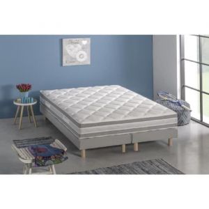 Image de Deko Dream Ensemble matelas mousse polyuréthane + 2 sommiers bois massif - 160 x 200 - Confort ferme - Epaisseur 19cm - FINLANDEK Ankka