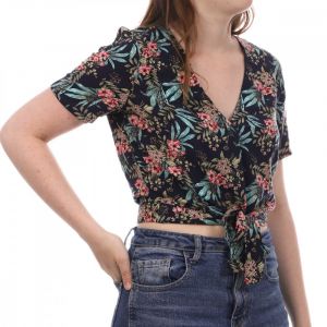 Vero Moda Blouse Marine/Rose &agrave; Fleurs Femme Easy Marine L