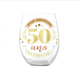 Verre rond transparent anniversaire 50ans - sud trading cd7730+50