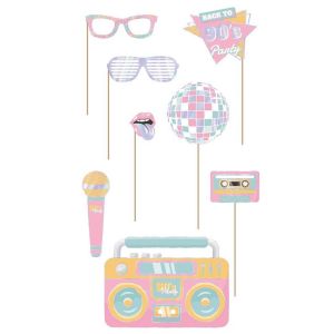 Party Pro 8 Accessoires photobooth années 90 - Couleur Multicolore