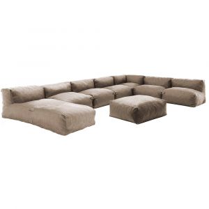 Oviala Salon de jardin modulable 8 places beige - Mixi