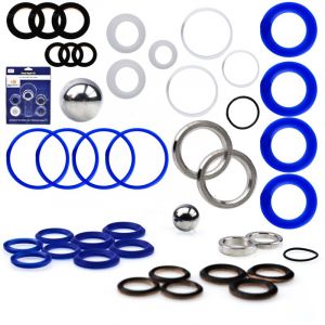 Rosfix Set Kit Réparation Pompe Airless – Joints Teflon Cuir, Billes Acier, O-Rings Haute Qualité compatible avec pulvérisateur Graco ST-Max 190–595,