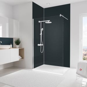 Schulte-ufer Panneau mural Anthracite, rev&ecirc;tement pour douche et salle de bain, D&eacute;coDesign couleur Lot de 2 panneaux muraux: 90 x 255 cm + 120 x 255 cm