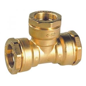 Dipra Raccord laiton t&eacute; &eacute;gal - Diametre 32 - Raccord laiton t&eacute; &eacute;gal &oslash; 32