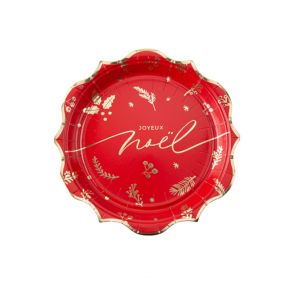 8 ASSIETTES CARTON HOUX TRADITION 23CM ROUGE Rouge