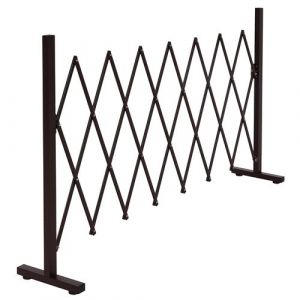 Barrière en aluminium MENDLER HWC-K56 extensible pivotante en acier 103x36-265x31cm marron