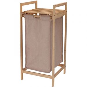 Well Home Panier à coldad en bambou avec étagère 33 x 33 x 73 cm