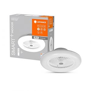 Image de Ledvance Smart WiFi LED ventilateur de plafond, rond, blanc, dimmable, vitesse d'air réglable, télécommande incluse, contrôlable via l'application et l'assistant vocal, installation facile