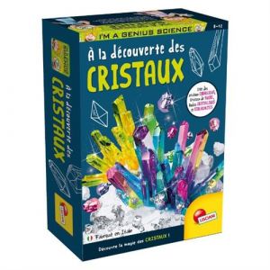 Lisciani - I'M A GENIUS - À la Découverte des Cristaux pour Enfants dès 8 Ans - Kit Expériences Scientifiques - Création de Cristaux de Sucre Colorés - Magie de la Cristallisation - Fabriqué En Italie