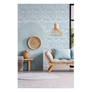 Lé Papiers de Ninon Papier peint panoramique motif floral Blanc 240x270cm