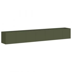 VidaXL Jardinière vert olive 280x40x40 cm acier laminé à froid