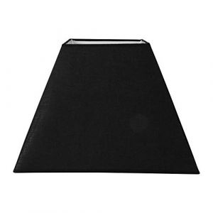 Abat-jour - Carré - Noir - Pour lampe - Base 41 cm - Culot E27 avec réducteur