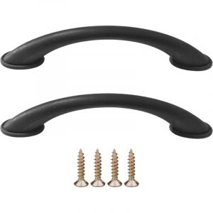 Cyclingcolors 2x Poignée de meuble entraxe 96mm plastique placard porte cuisine armoire tiroir buffet maison, noir