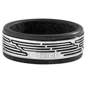 Police Bague Jewels - Tamul Pj.26470rss0110 - Noir - Argent - Acier Inoxydable