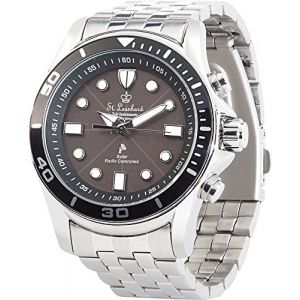 St. Leonhard NC7376-944 – Montre Bracelet pour Homme, Bracelet en Acier Inoxydable Couleur argenté