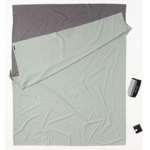 COCOON TravelSheet Cotton ''Double'' - Drap de sac de couchage taille 220 x 180 cm - Double, gris