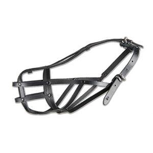 Image de Dino Amstaff Museli&egrave;re en cuir pour chien Taille n&deg; 40 Longueur 18 cm Circonf&eacute;rence 37,5 cm
