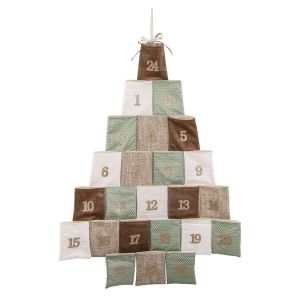 Rayher 46555000 Adven 46555000 Calendrier de l&rsquo;Avent, sapin, &agrave; suspendre, 1 pce., 95X64cm, en tissu, r&eacute;utilisable, p&eacute;riode de l&rsquo;Avent, No&euml;ltskalender Baum zum Aufh&auml;ngen, 95x64cm, Btl 1St&uuml;ck