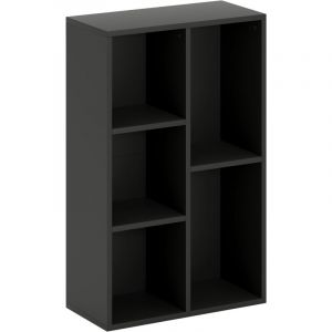 Homcom Tagère cube - bibliothèque - rangement 5 compartiments - dim. 50 x 24 x 80 cm - noir