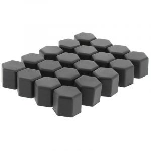 Carplus - 20 Cache ecrous de roue en silicone - Noir 17mm - Noir