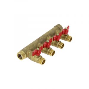 Image de Anquier Collecteur entraxe 50mm Mâle Femelle 3/4-4 départs mini-vannes moulées Mâle 1/2